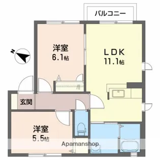 ユーカム【202号室】の間取り