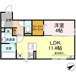 トリシア刈穂橋【202号室】の間取り