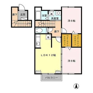 グランドール大瀬 B【2階】の間取り
