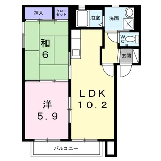 ピエス赤井B【2階】の間取り