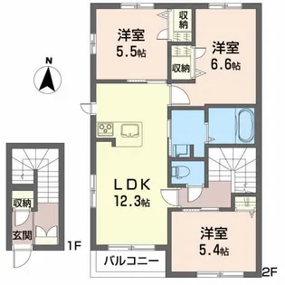 リラフォート富貴【2階】の間取り