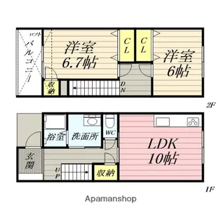 セゾンハイツ山王【2号室】の間取り