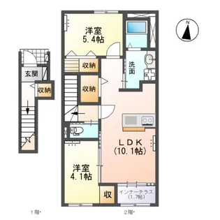 ソレイユⅡ【2階】の間取り