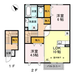 レトロワ B【202号室】の間取り