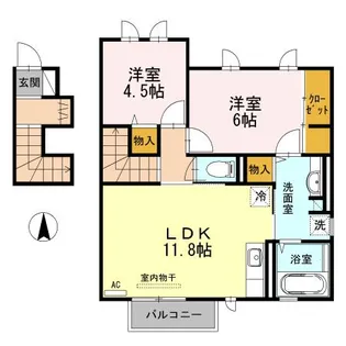 サンクレール【2階】の間取り