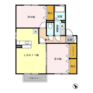 テポーレメゾン B【2階】の間取り