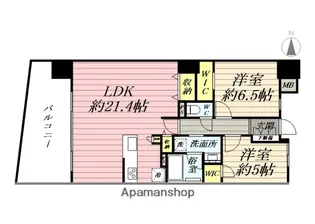 レーベン秋田 THE IMPERIAL TOWER【14階】の間取り