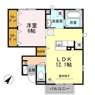 グリーンコート浮島 A【1階】の間取り