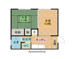 静栄荘【B-1号室】の間取り