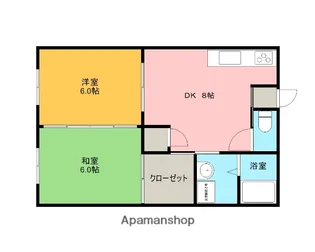 コーポフローラル【203号室】の間取り