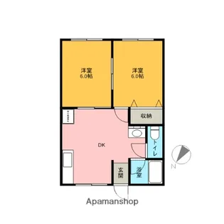 コーポ・ララA【1階】の間取り