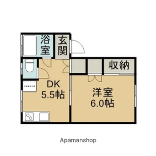 1DKの間取り画像