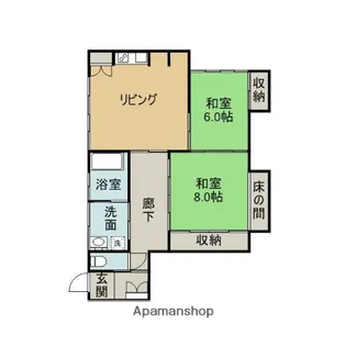 パステルハイムスリー瀬川【12号室】の間取り