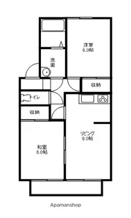 ハイカムール八橋【102号室】の間取り