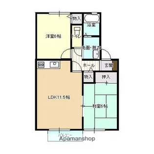 サンパティーク東通B【202号室】の間取り