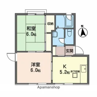 ロイヤルパレス城東B【1階】の間取り