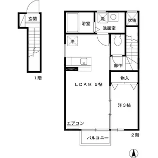 ローズコートJ【2階】の間取り