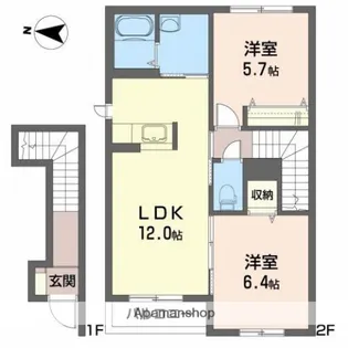 ルーラル山崎B【201号室】の間取り