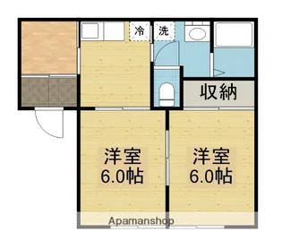 イーストロードGY6【2階】の間取り