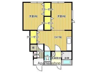 サウスパーク将軍野【101号室】の間取り