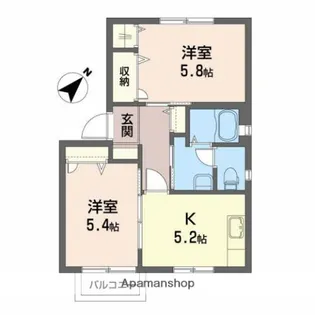 アクアロードⅣ【2階】の間取り