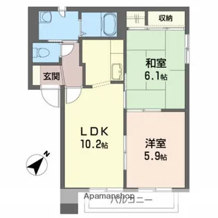 サンリバーA【2階】の間取り