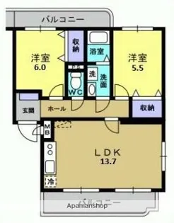 コンフォートパレスA【2階】の間取り