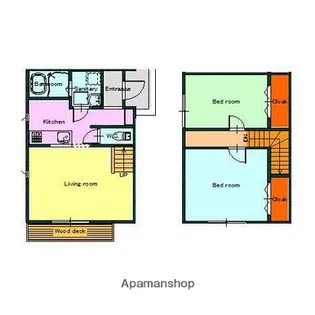 秋田県秋田市八橋三和町【テラスハウス】の間取り