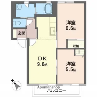 ルミエールC【201号室】の間取り