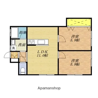 アイランド八橋【A号室】の間取り