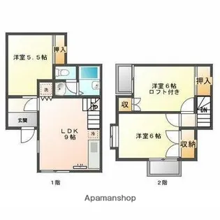 シティパレス21【E-1号室】の間取り