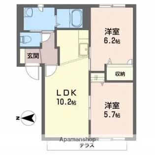 エーデルハイムB【1階】の間取り