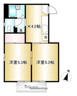 フレグランス緑丘A【1階】の間取り