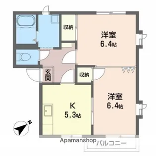 カーサ如月【2階】の間取り