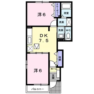 ベル・ウィロー C【1階】の間取り