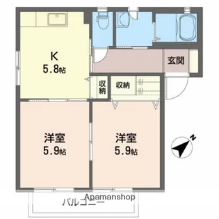 ルミエールB【201号室】の間取り