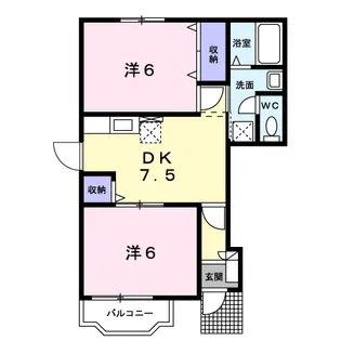 サンパティークK B【1階】の間取り