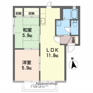 エヴァーグリーンC【2階】の間取り