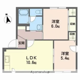ヴァンセンヌ広面B【1階】の間取り