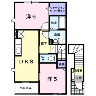 カルムA【201号室】の間取り