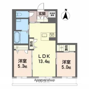 メゾンマスト川もと【2階】の間取り