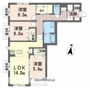 クレスティーク山王【305号室】の間取り