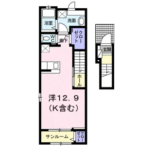 パルプラザB【2階】の間取り