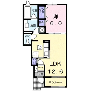 メルカインド【1階】の間取り