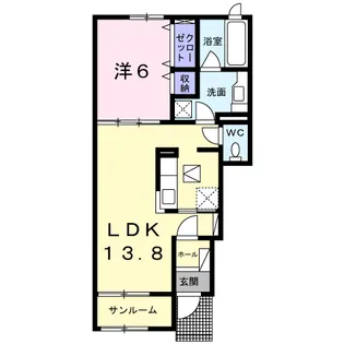 プラザルーナ【1階】の間取り