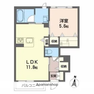 シャーメゾン城東【1階】の間取り