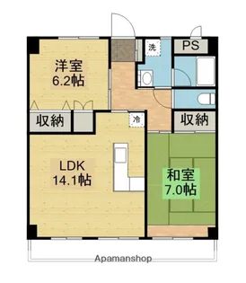 グランフォート南通I【4階】の間取り