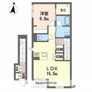 アルフラット山王A【203号室】の間取り