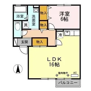 リビングタウン東通 C【1階】の間取り