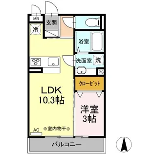 コモンリード華孝 山王【2階】の間取り